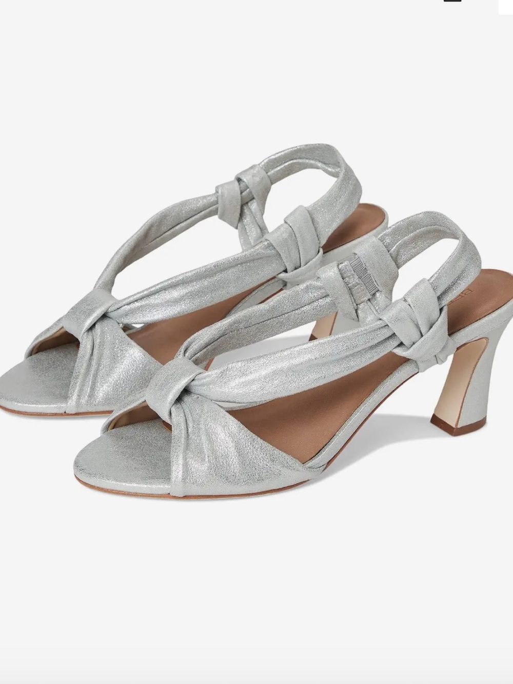 Bernardo Novah silver Knotted Slingback Heels